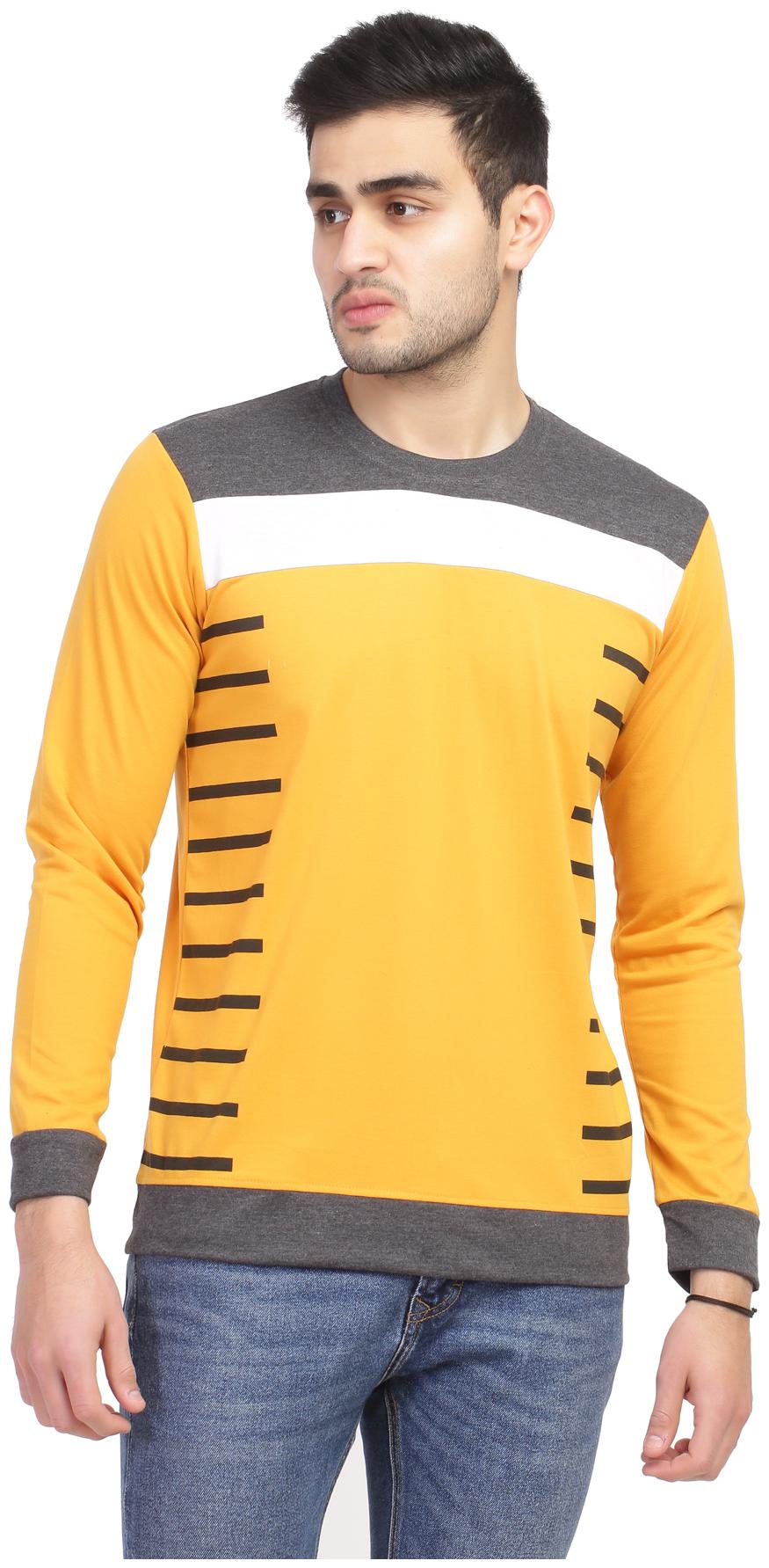 

GENTINO Men Yellow Regular fit Cotton Round neck T-Shirt - Pack Of 1