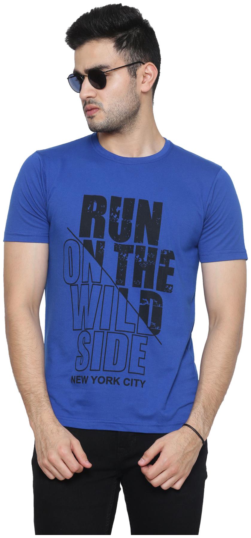 

GENTINO Men Blue Regular fit Cotton Round neck T-Shirt - Pack Of 1