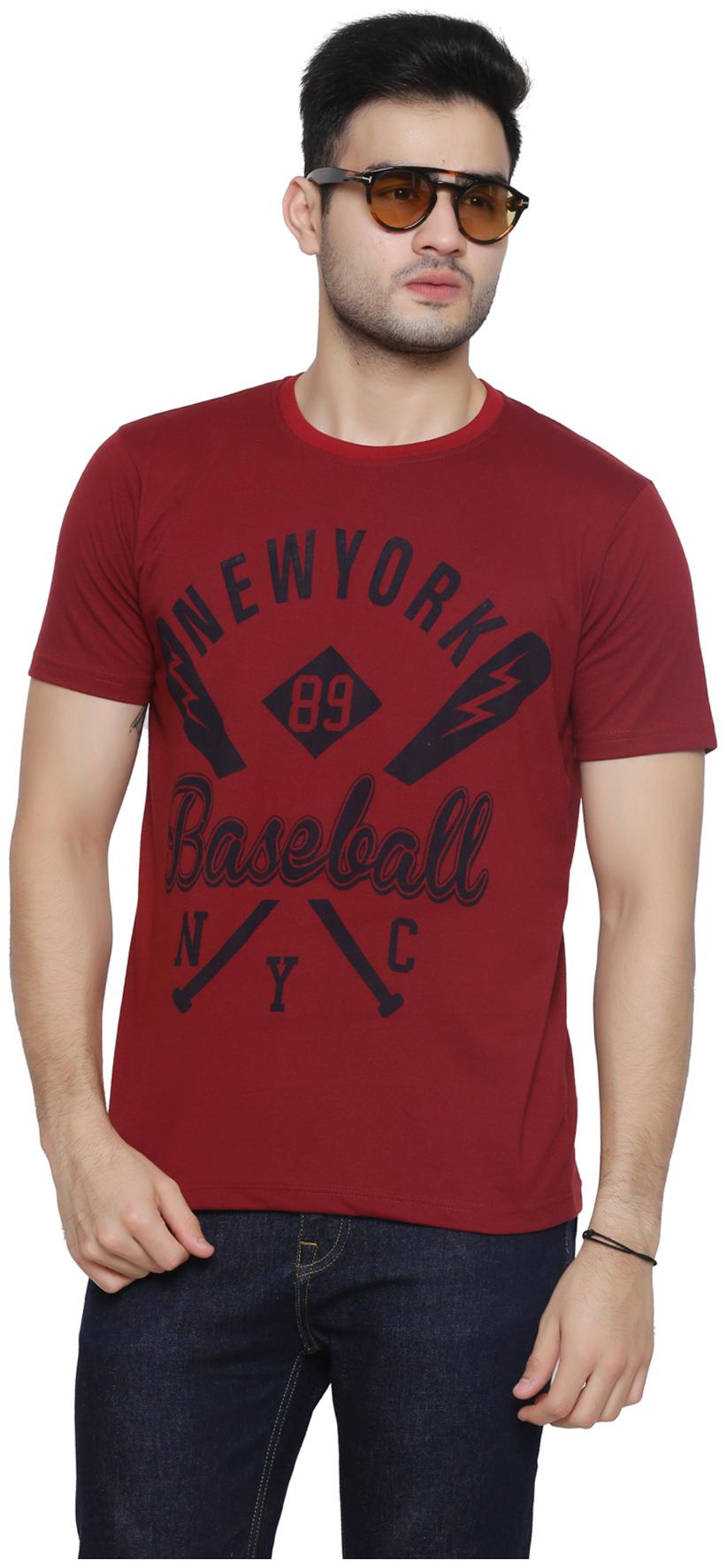 

GENTINO Men Maroon Regular fit Cotton Round neck T-Shirt - Pack Of 1