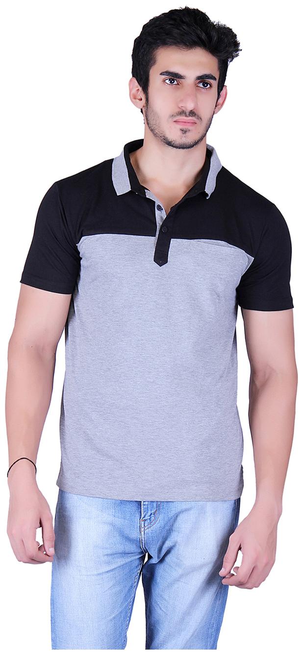 

Vivid Bharti Men Grey Loose fit Cotton Polo collar T-Shirt - Pack Of 1