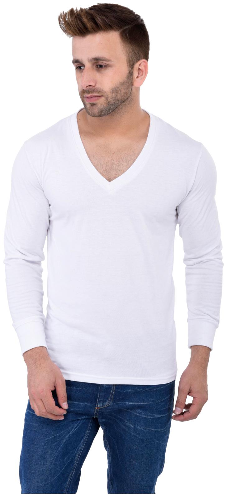 

Vivid Bharti Men White Loose fit Cotton V neck T-Shirt - Pack Of 1