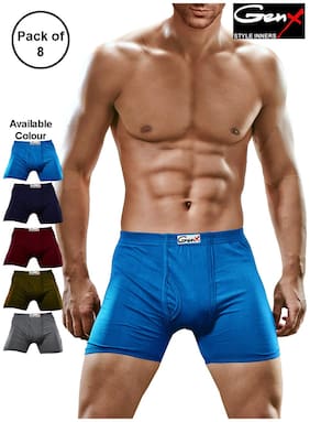 Genx Solid Trunks - Assorted ,Pack Of 8