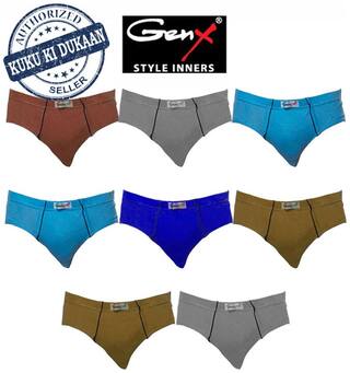 Genx Solid Briefs - Multi ,Pack Of 8