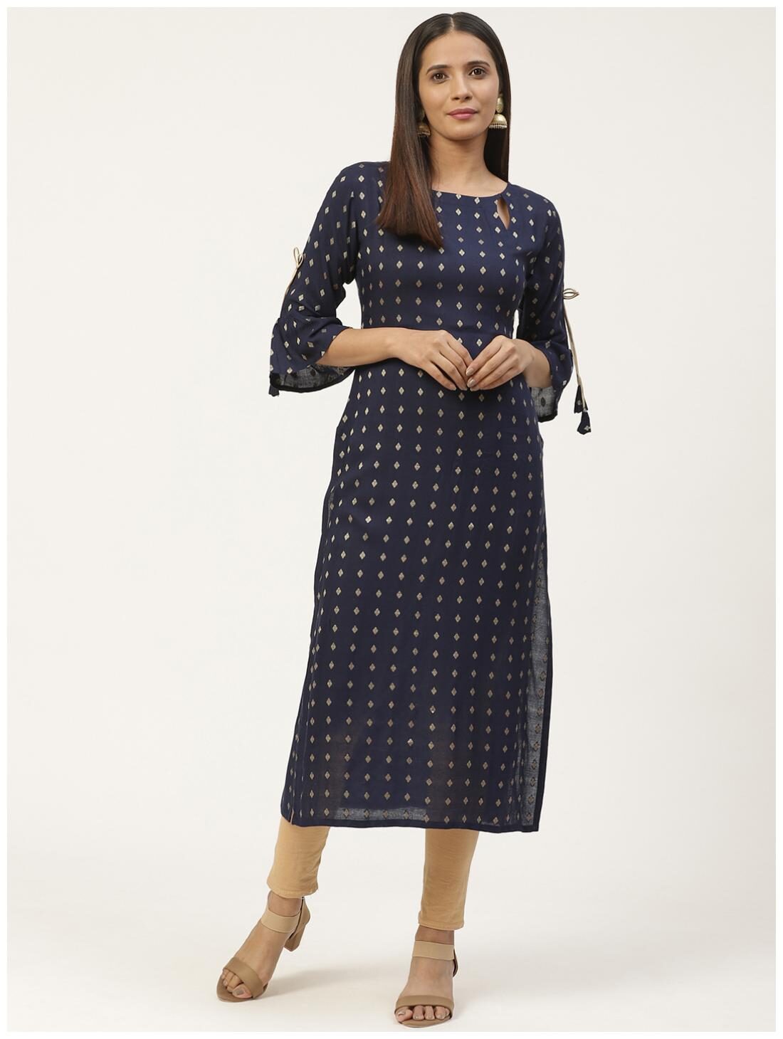 

GERUA Women Blue Embroidered Regular Kurta