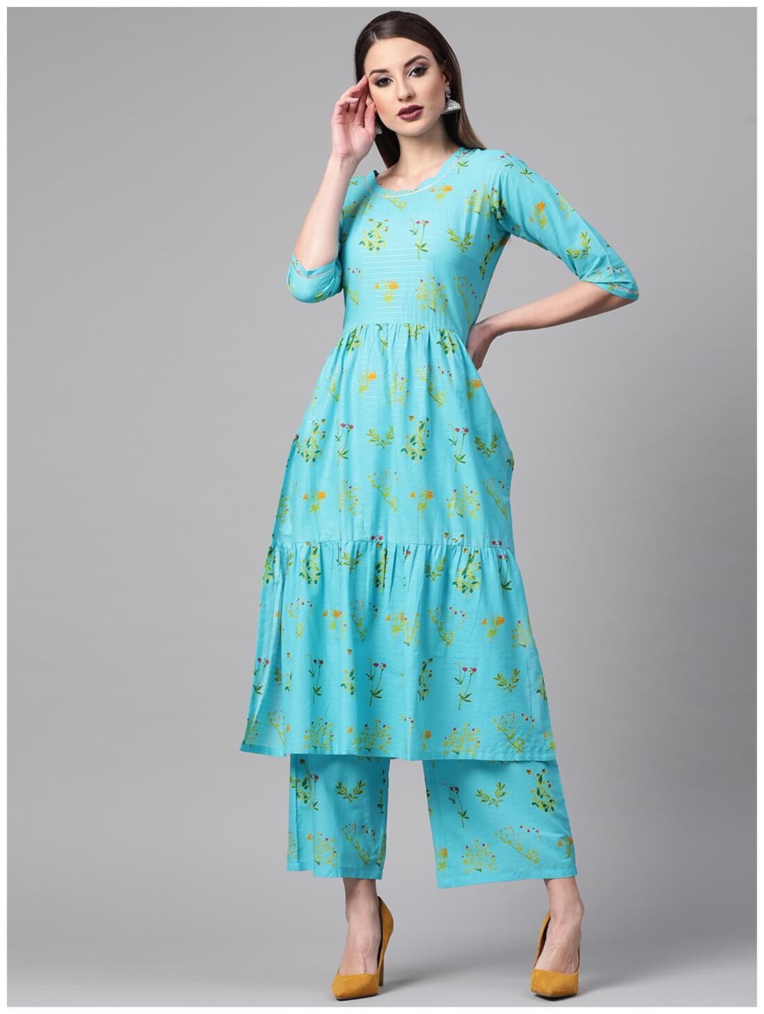 

GERUA Cotton Kurta Palazzos Blue