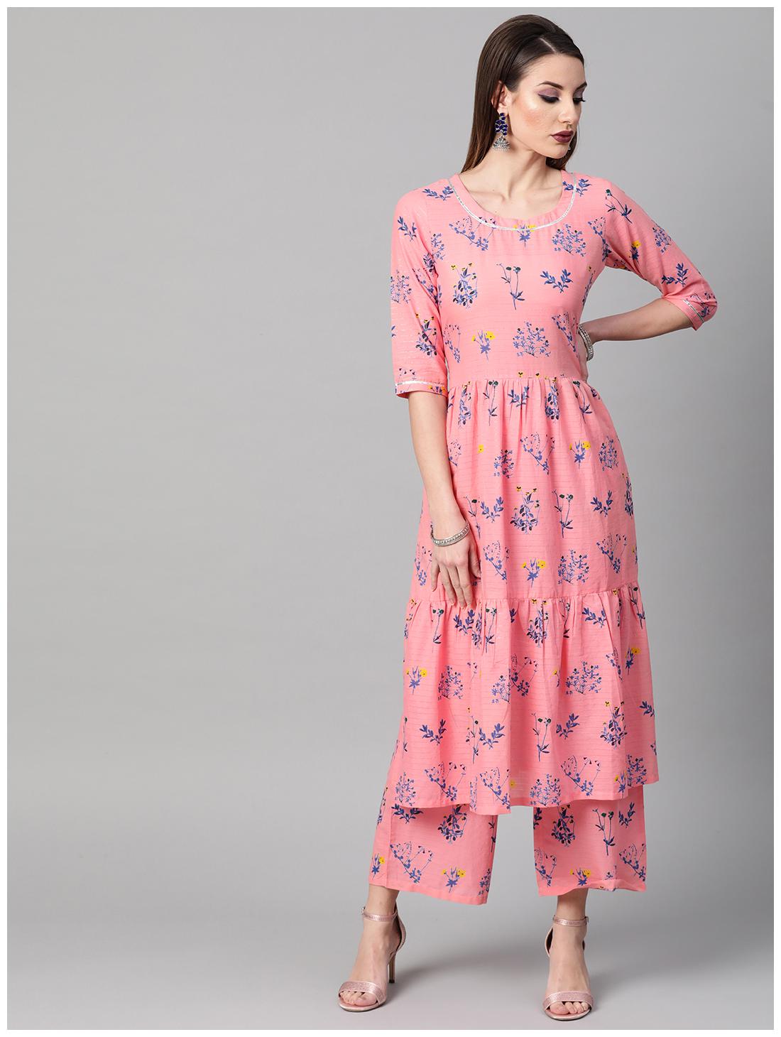 

GERUA Cotton Kurta Palazzos Pink