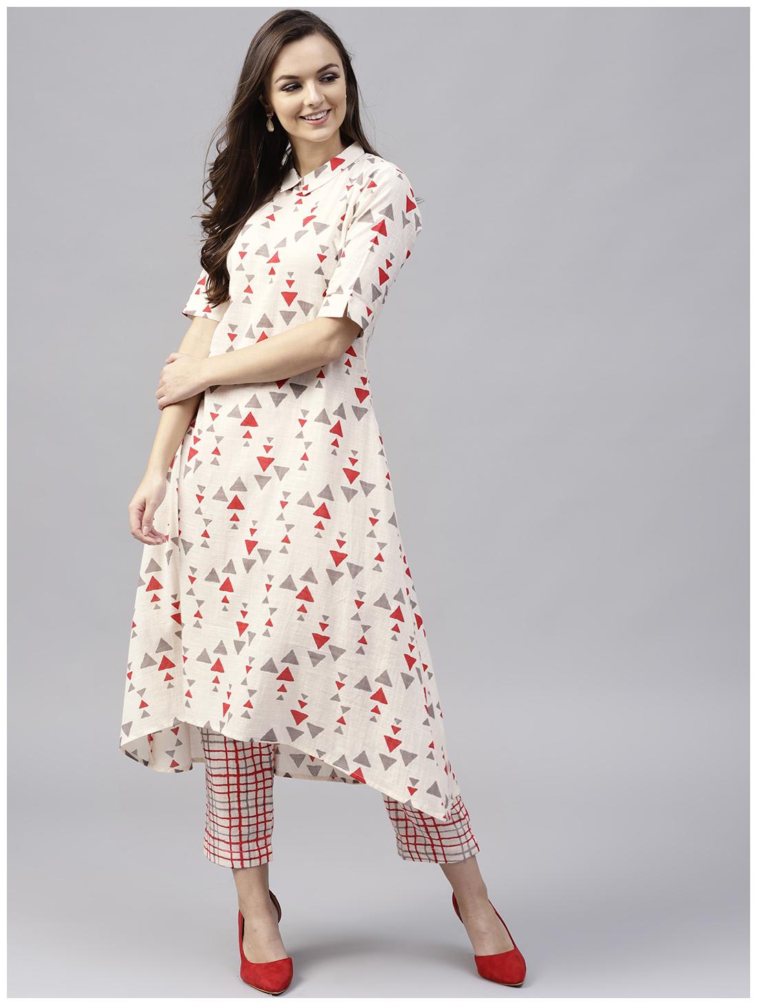 

GERUA Women Cotton Stitched Suits -White