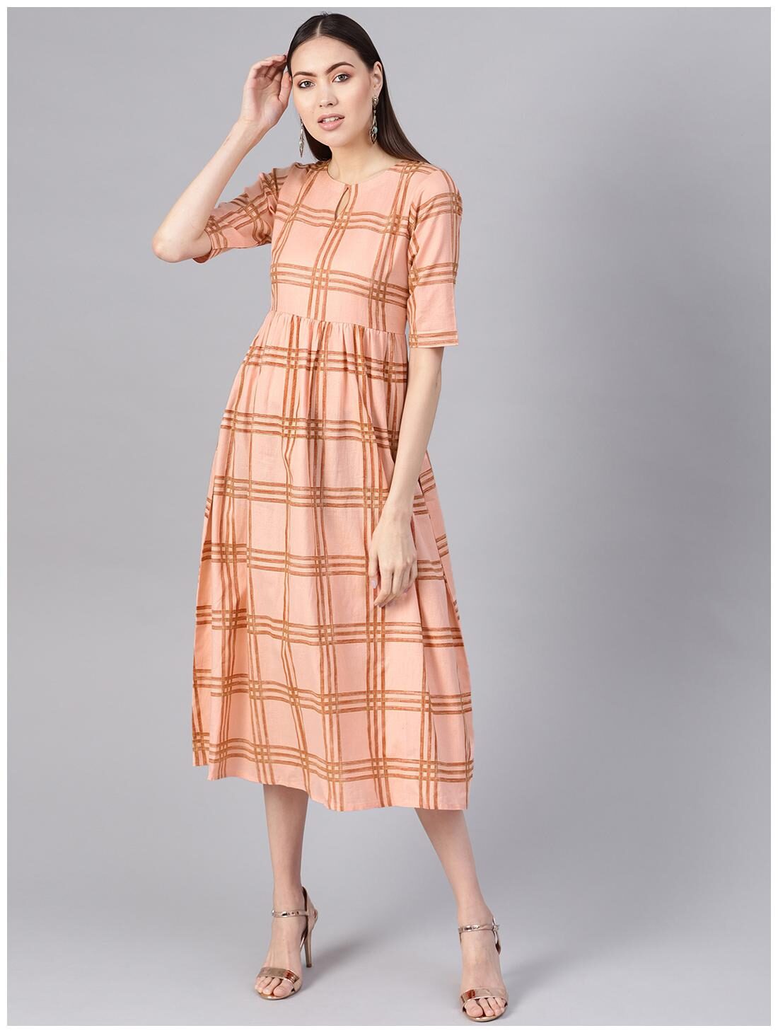 

GERUA Women Pink Printed Anarkali Kurta