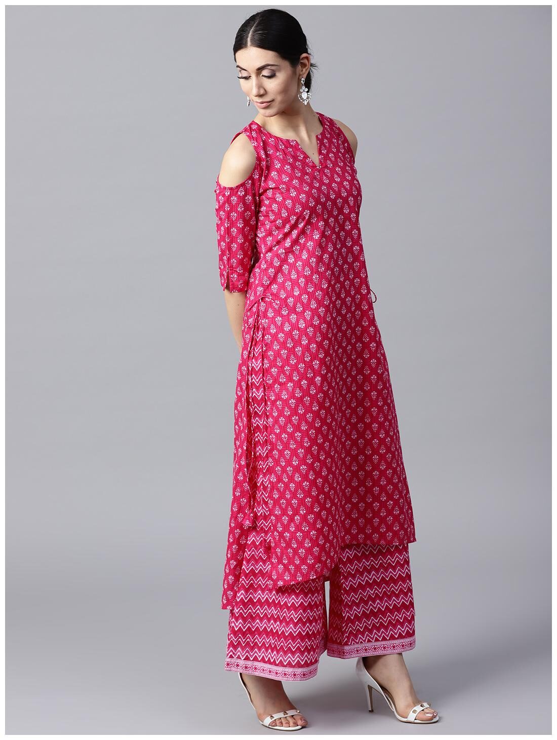 

GERUA Women Cotton Stitched Suits -Pink