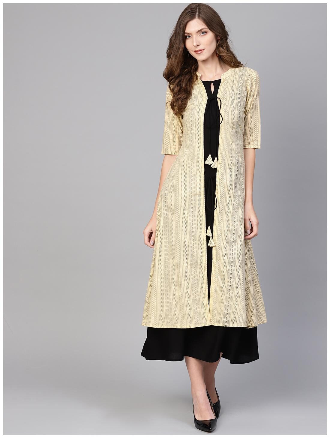 

GERUA Women Rayon Black A-line Dress