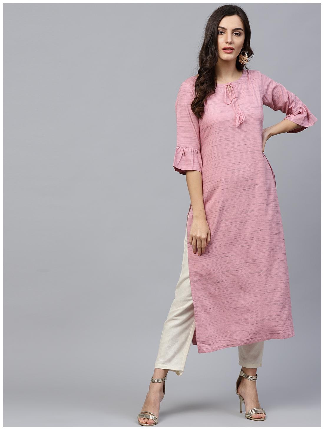 

GERUA Women Pink Ethnic Motifs Straight Kurta