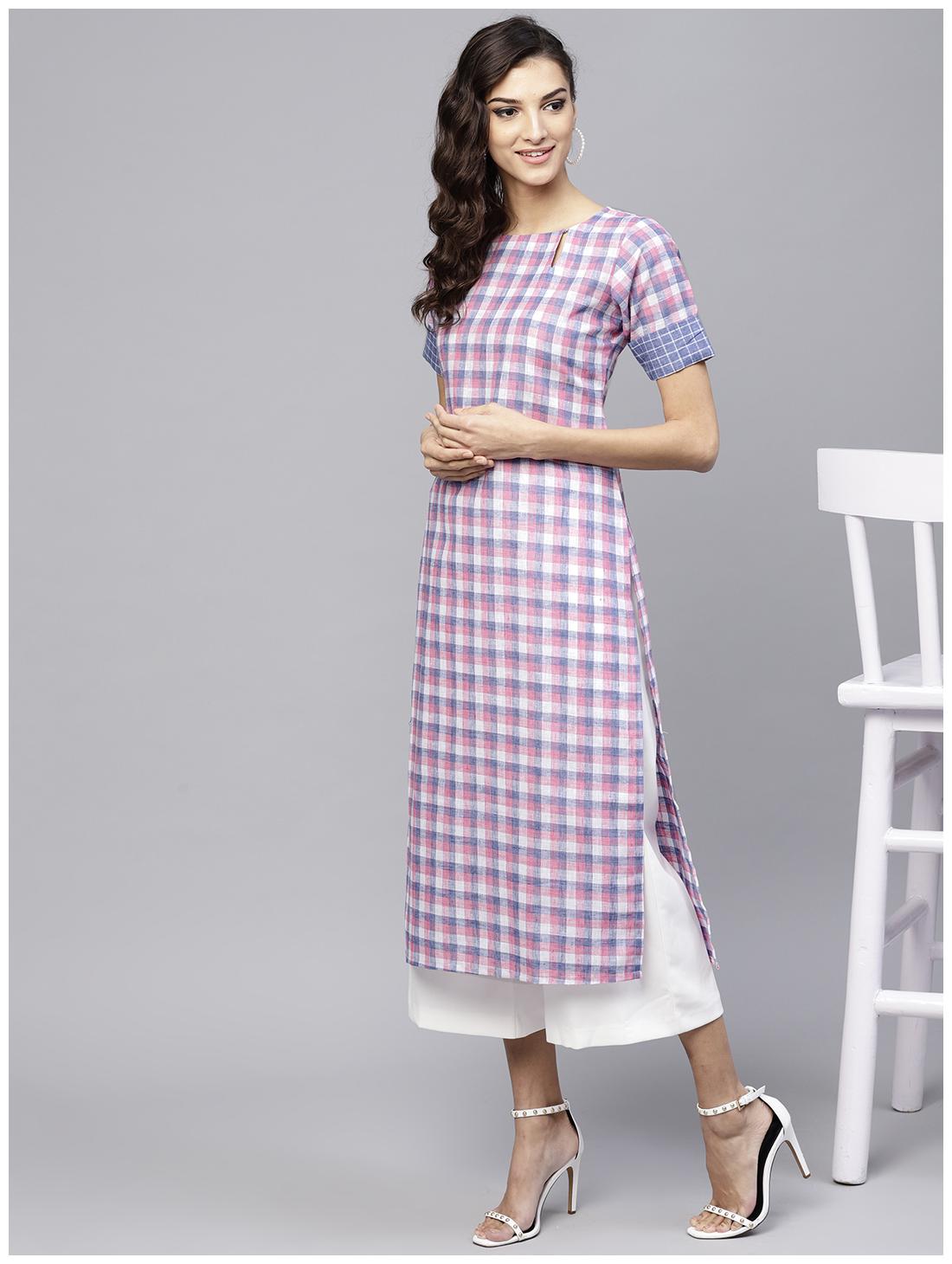 

GERUA Women Multi Checkered Straight Kurta