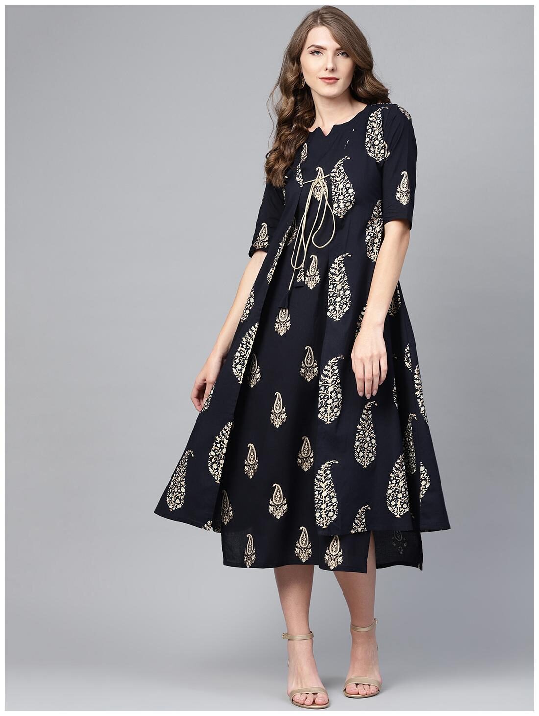 

GERUA Women Cotton Blue A-line Dress