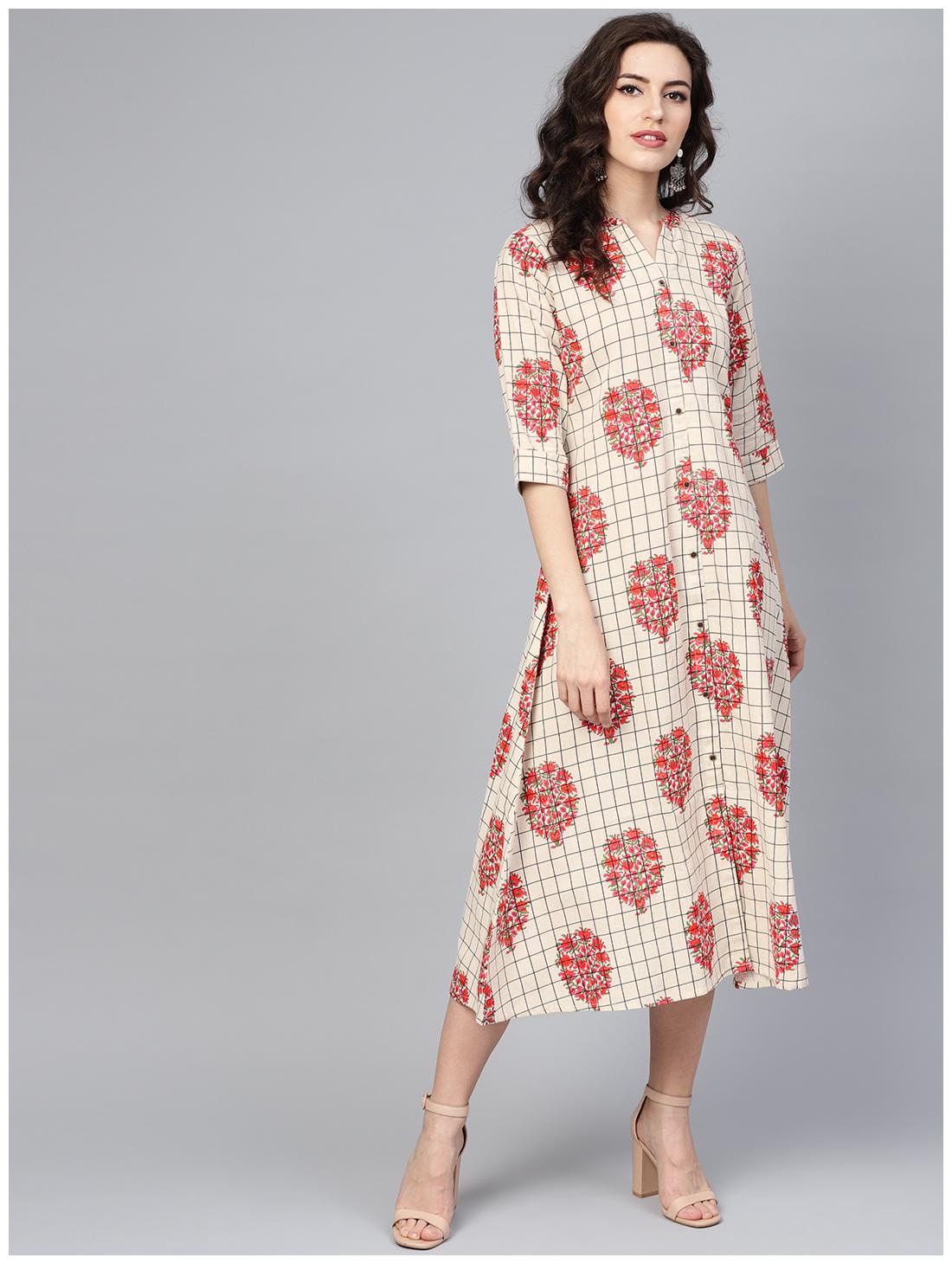 

GERUA Women Cotton Multi A-line Dress