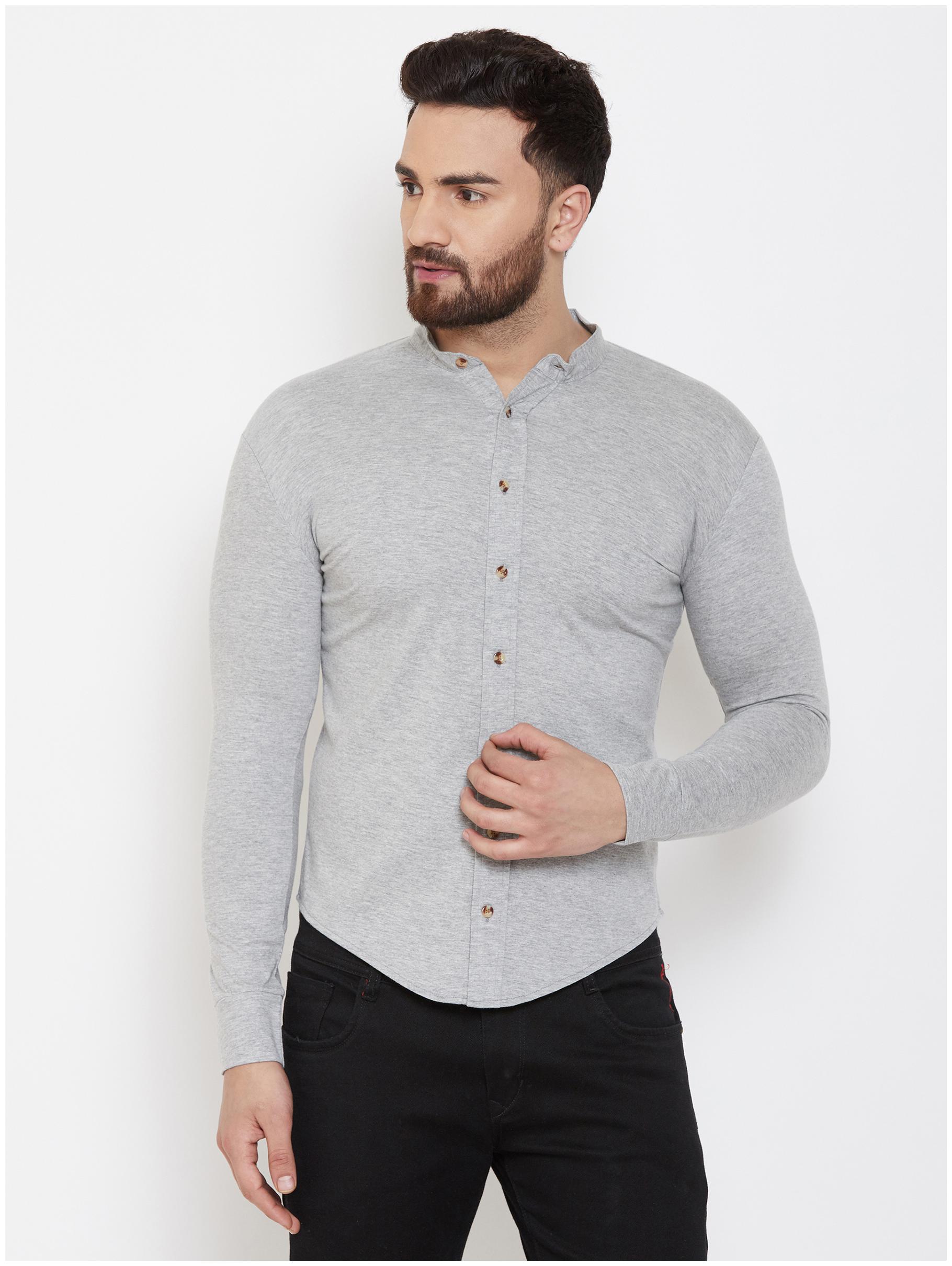 

GESPO Men Grey Solid Regular Fit Casual Shirt