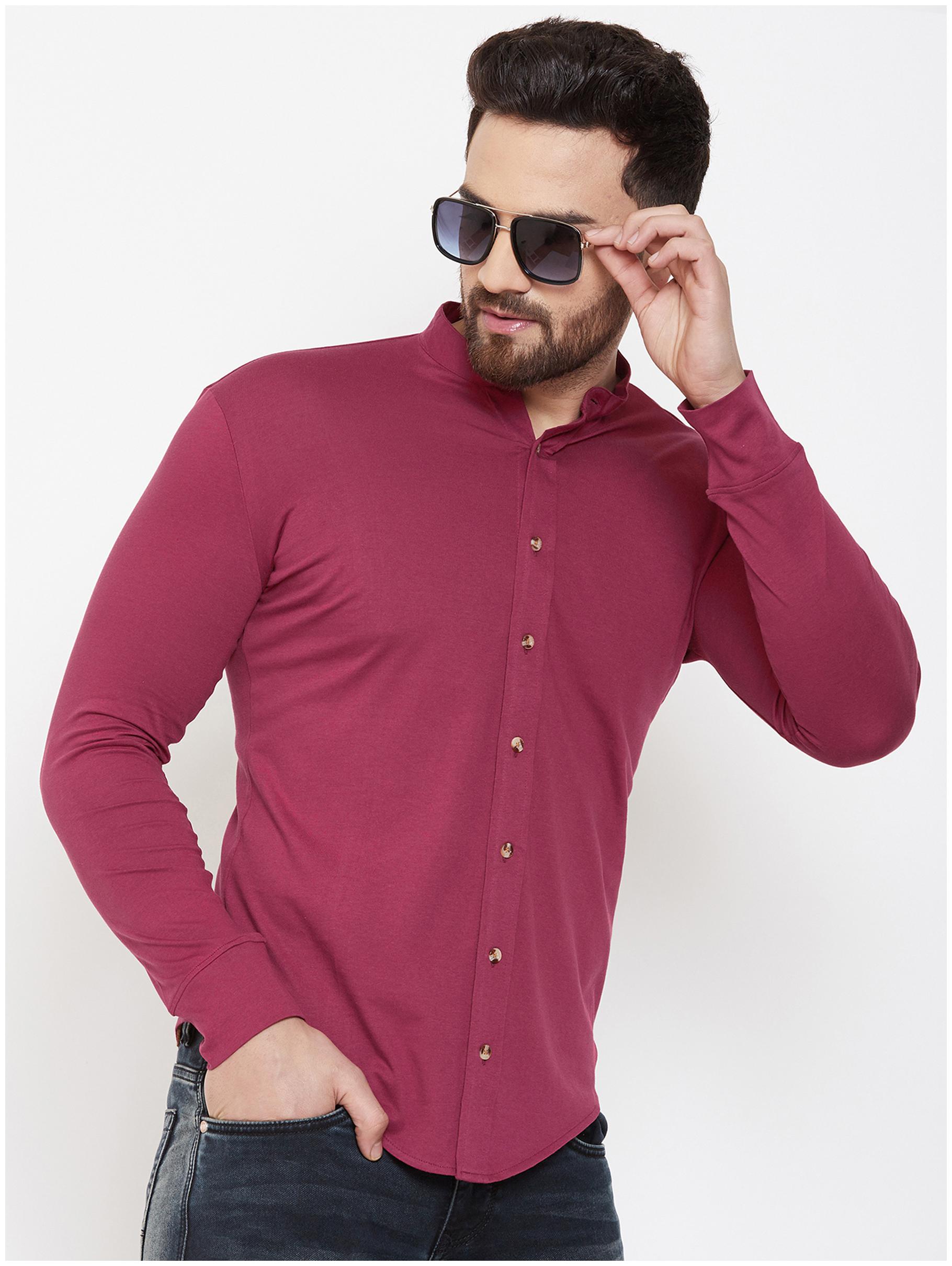

GESPO Men Maroon Solid Regular Fit Casual Shirt