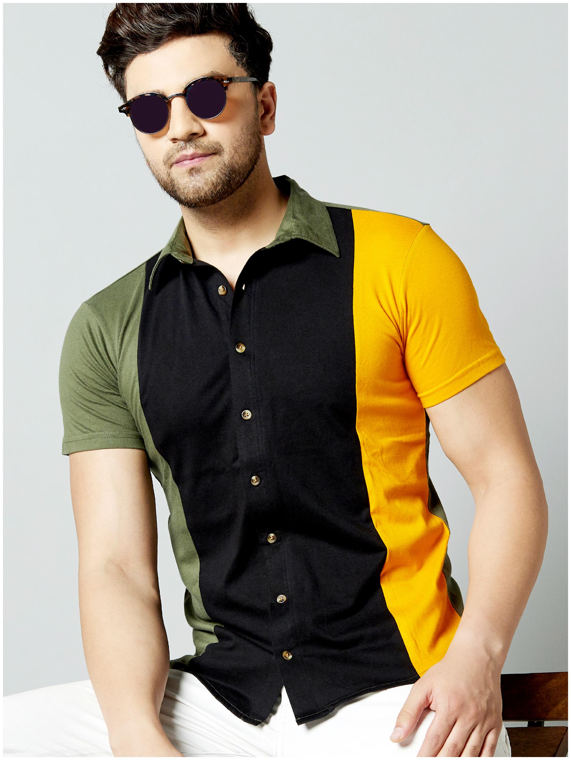 

GESPO Men Multi Colorblocked Regular Fit Casual Shirt