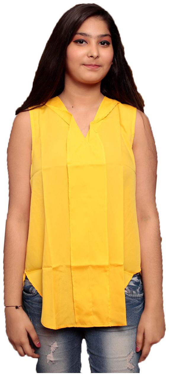 

GET SET FASHION Women Solid Regular top - Yellow