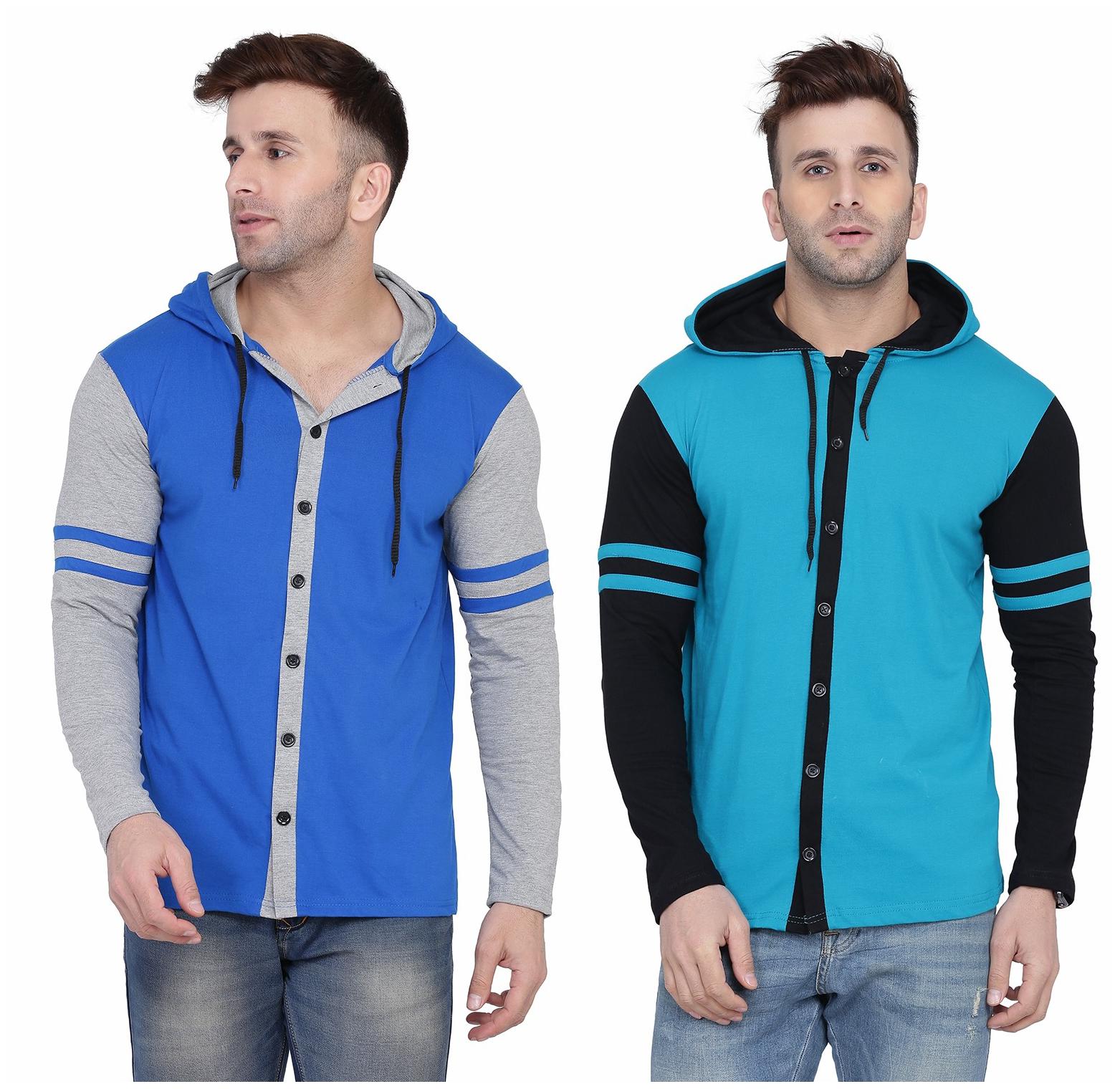 

Geum Men Multi Slim fit Cotton Blend Hood T-Shirt - Pack Of 2