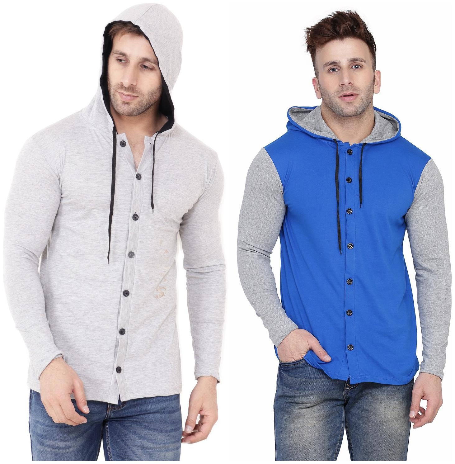 

Geum Men Multi Slim fit Cotton Blend Hood T-Shirt - Pack Of 2