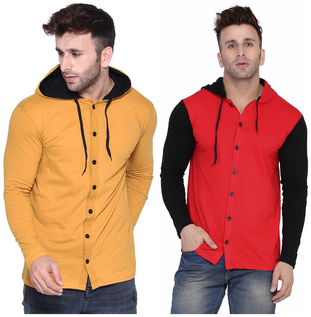 

Geum Men Multi Slim fit Cotton Blend Hood T-Shirt - Pack Of 2