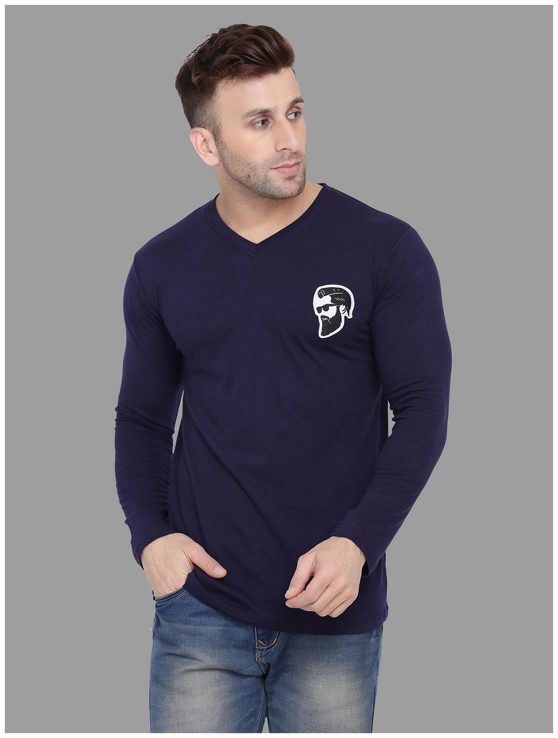 

Geum Men Navy blue Slim fit Cotton Blend V neck T-Shirt - Pack Of 1