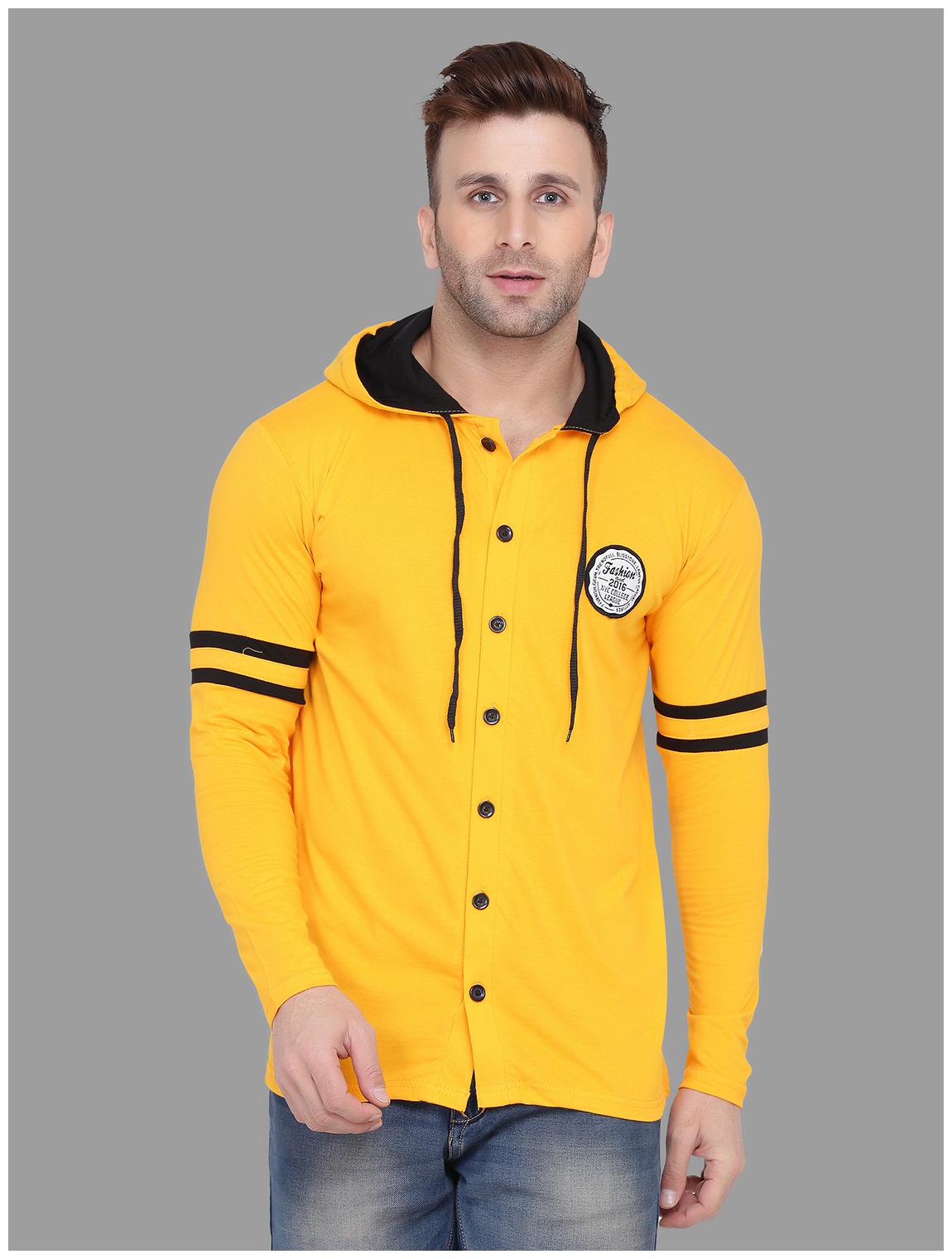 

Geum Men Yellow Slim fit Cotton Blend Hood T-Shirt - Pack Of 1