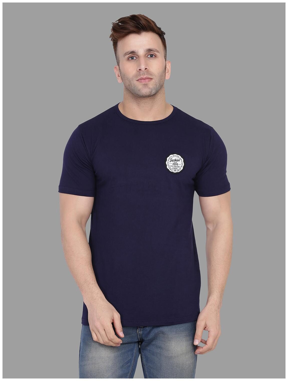 

Geum Men Navy blue Slim fit Cotton Blend Round neck T-Shirt - Pack Of 1