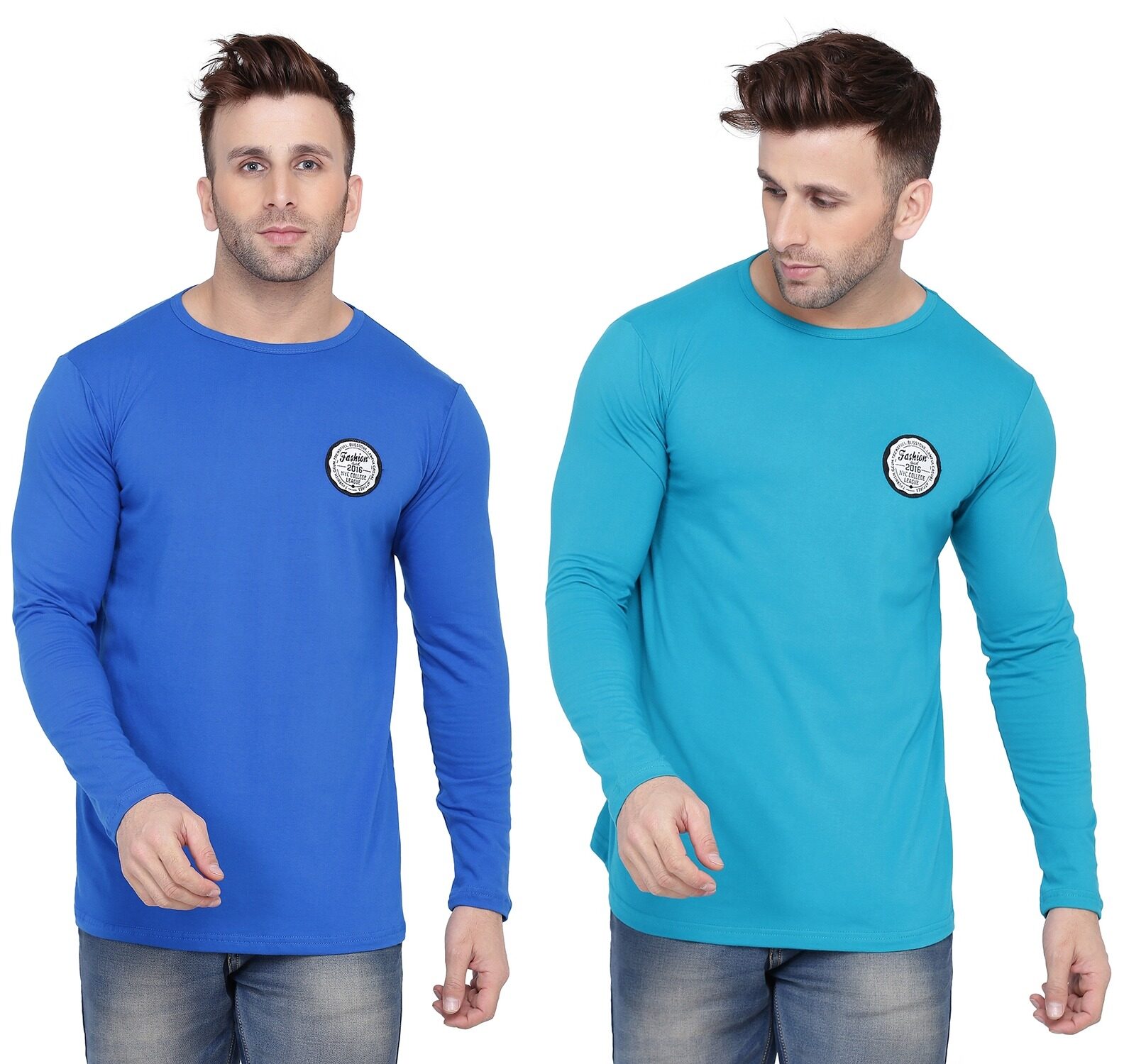 

Geum Men Turquoise Blue Slim fit Cotton Blend Round neck T-Shirt - Pack Of 2