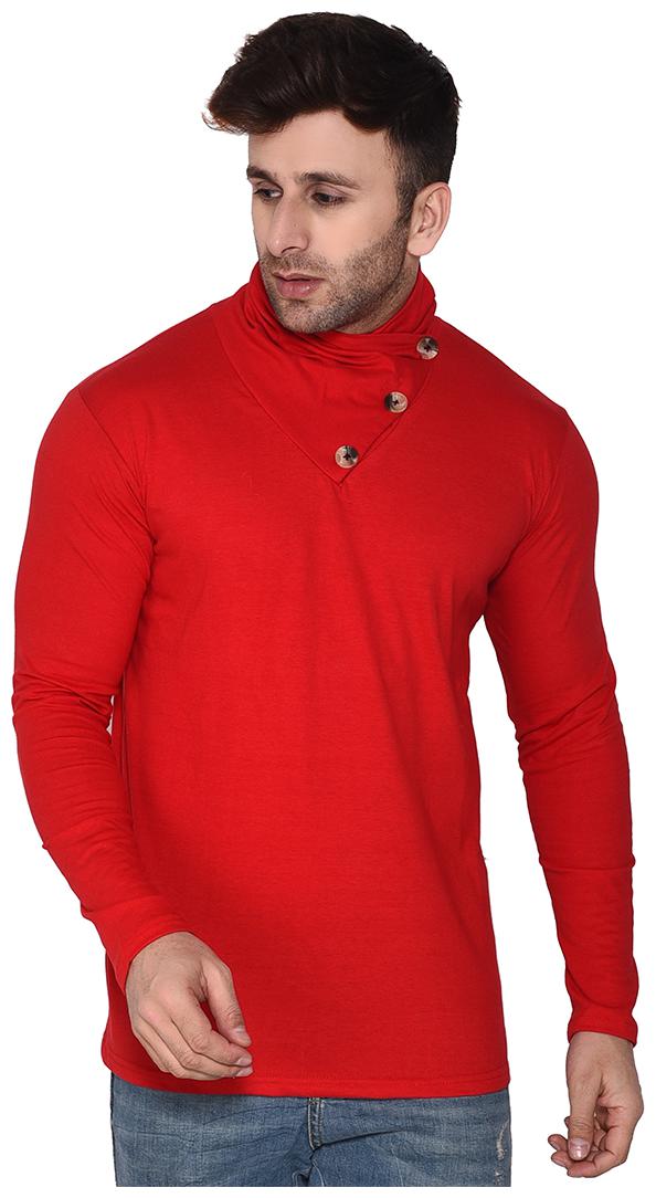Red high neck t shirt Outlet