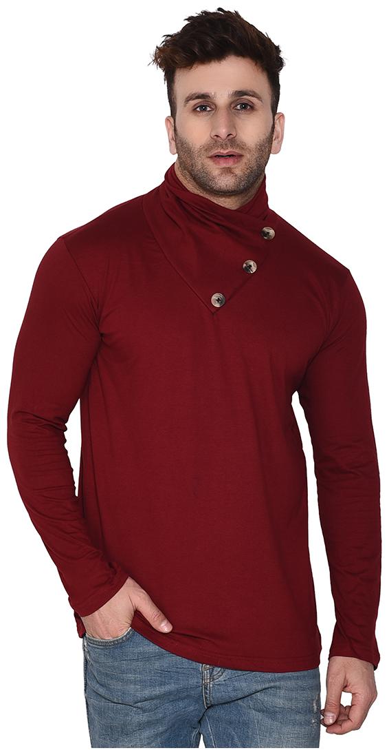

Geum Men Maroon Slim fit Cotton Blend High neck T-Shirt - Pack Of 1