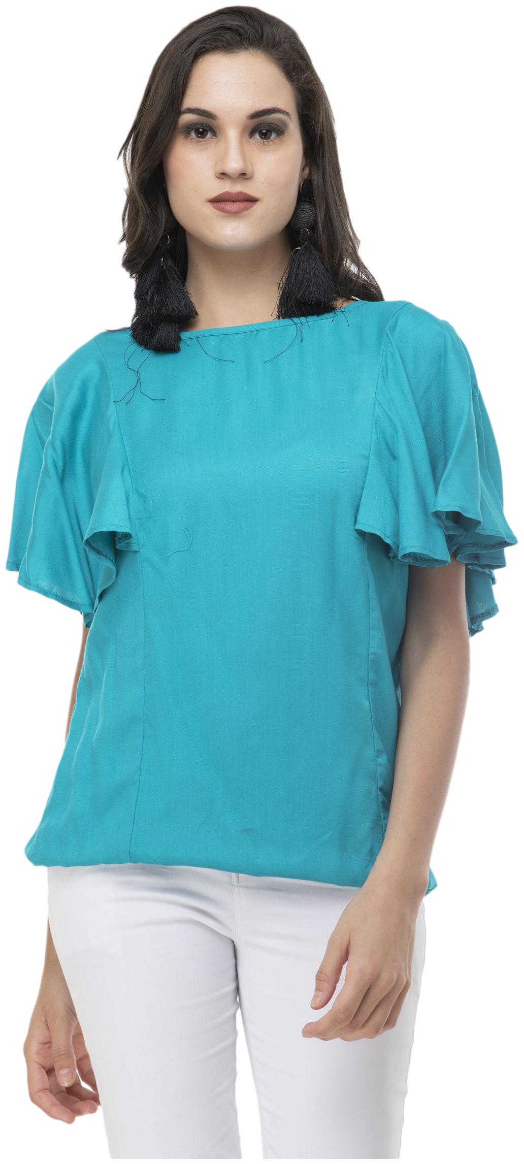 

G Fashions Women Solid Regular top - Green
