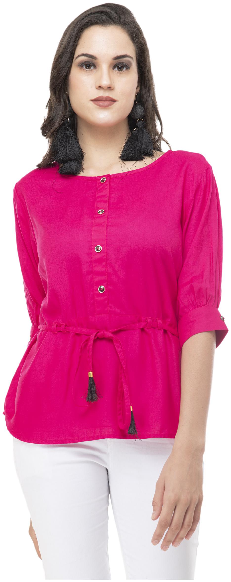 

G Fashions Women Solid Regular top - Pink