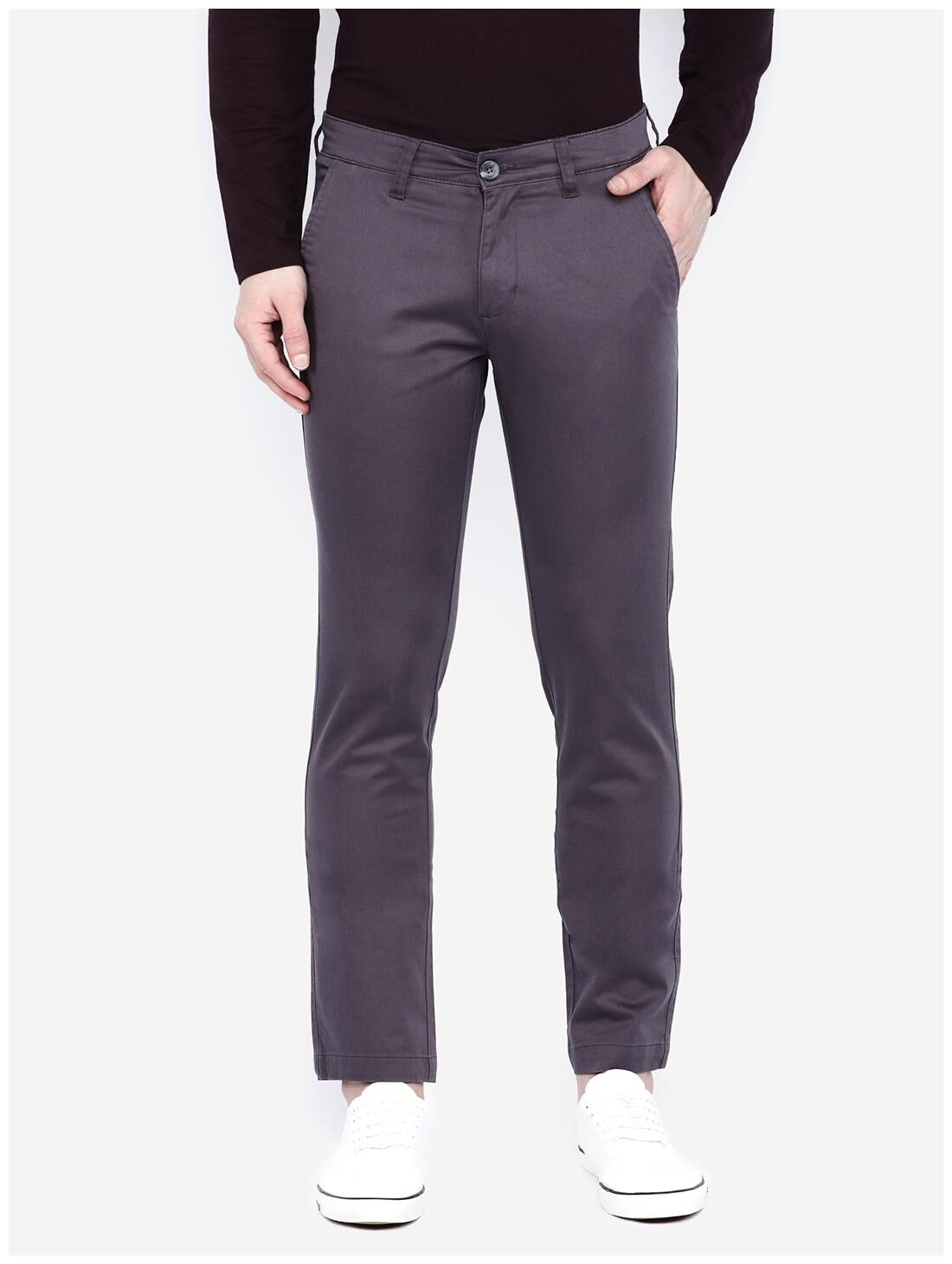 

Giordano Men Grey Solid Slim fit Wrinkle free Chinos