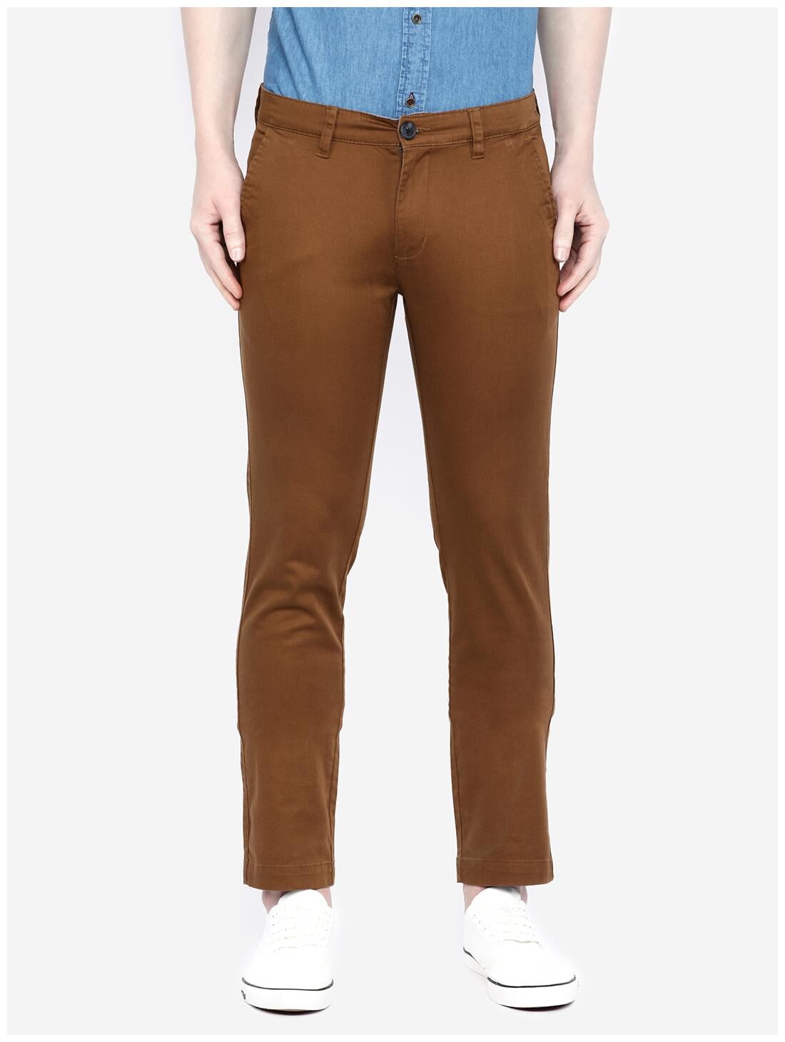 

Giordano Men Brown Solid Slim fit Wrinkle free Chinos