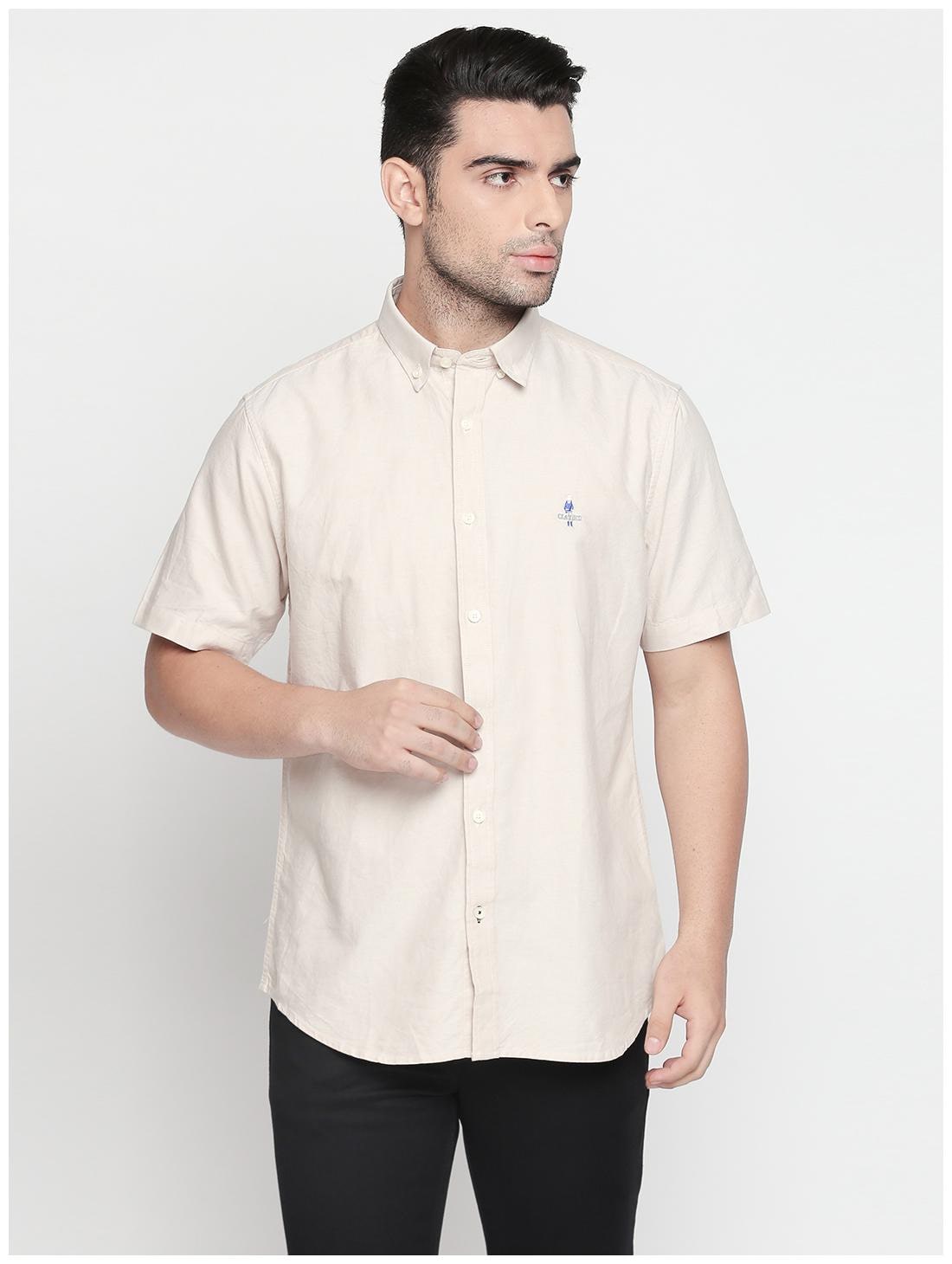 

Giordano Men Beige Solid Regular Fit Casual Shirt