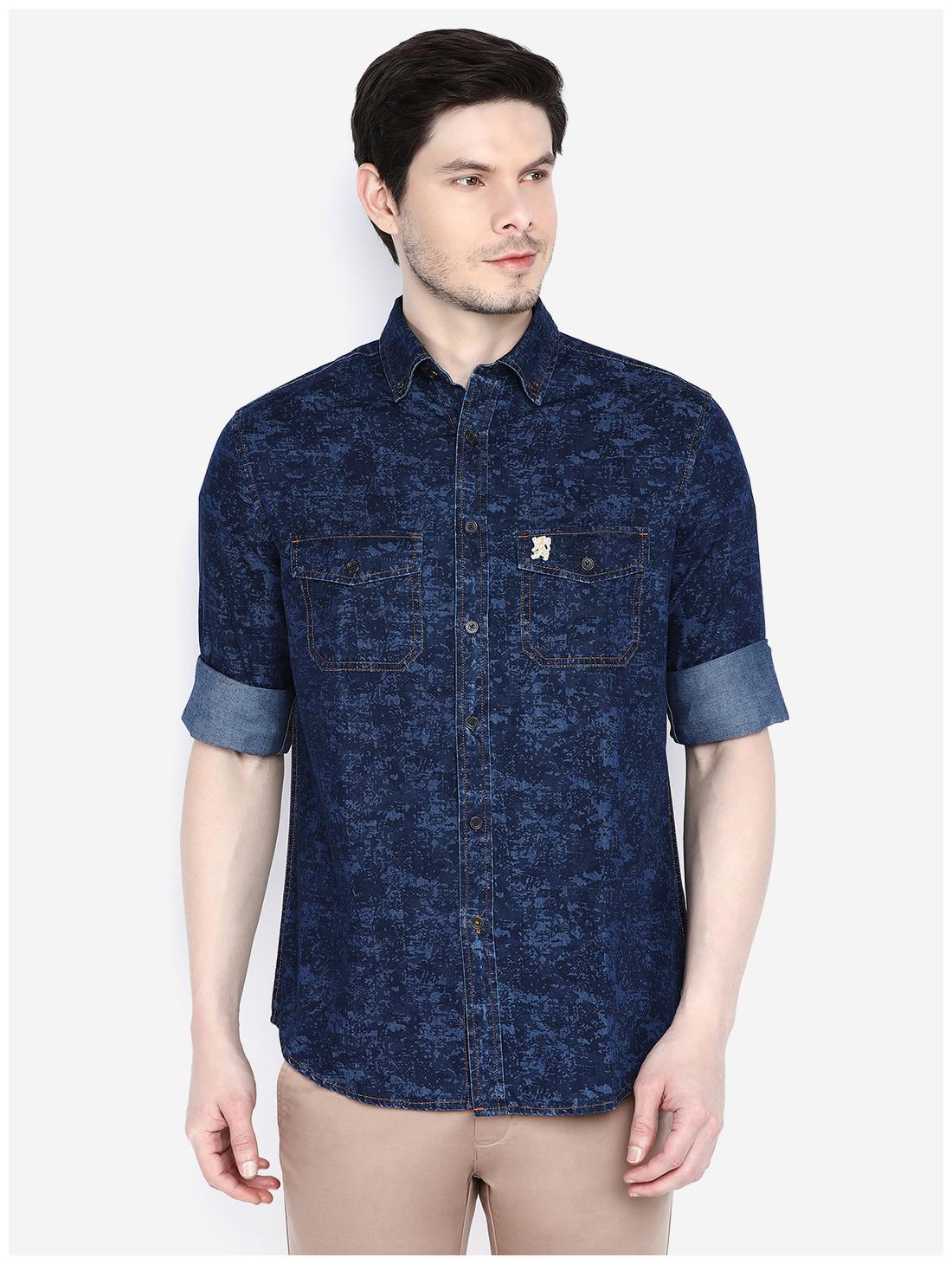 

Giordano Men Blue Printed Slim Fit Casual Shirt