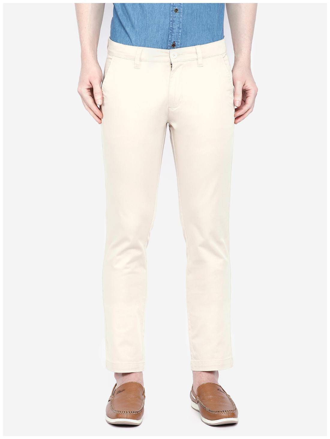 

Giordano Men Off white Solid Slim fit Wrinkle free Chinos