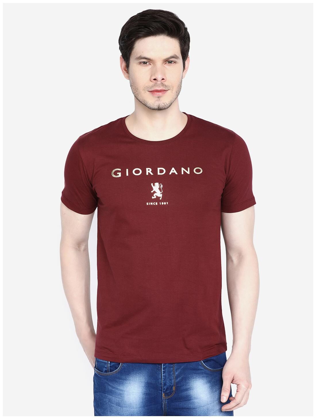 

Giordano Men Maroon Slim fit Cotton Round neck T-Shirt - Pack Of 1