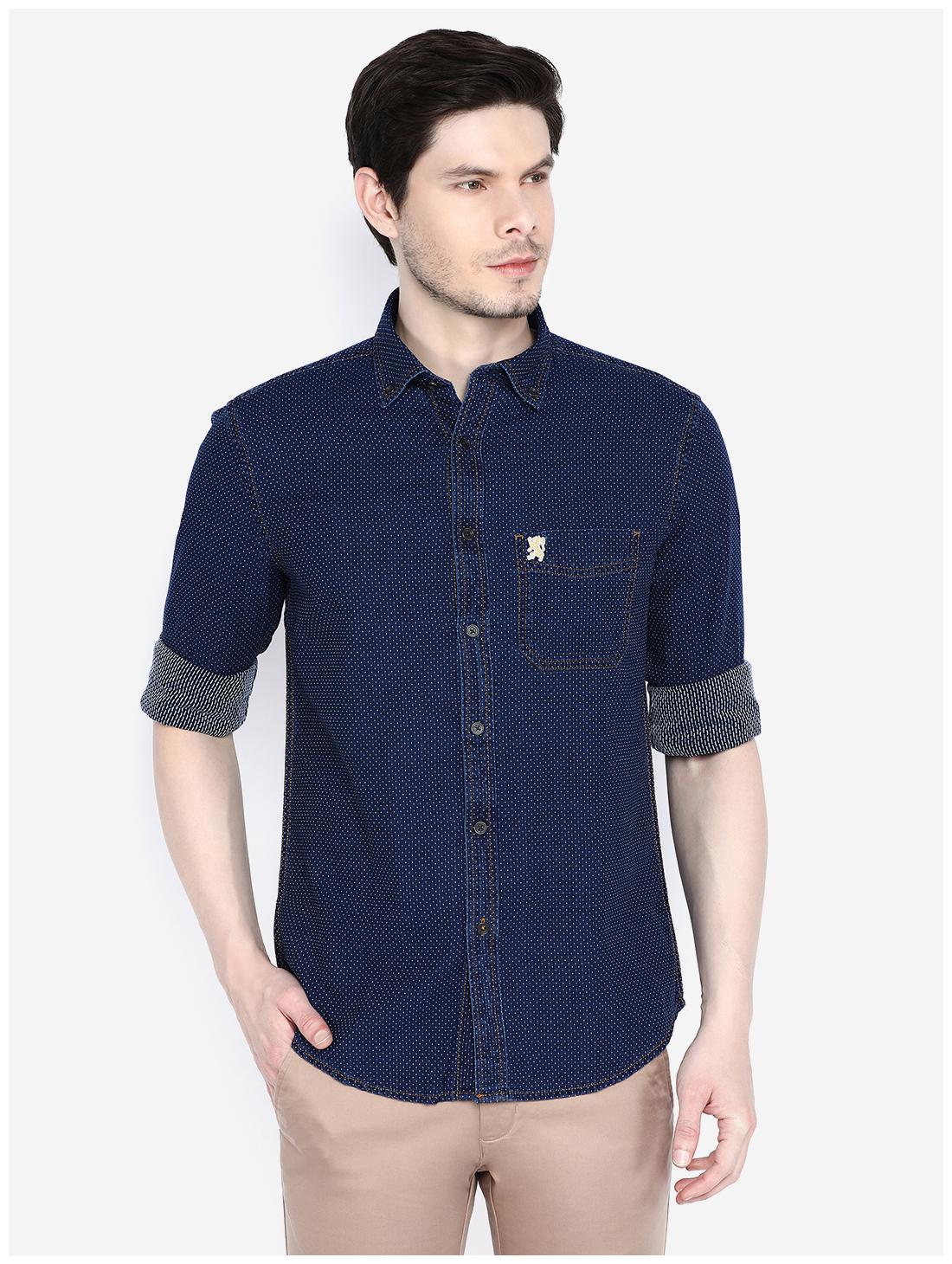 

Giordano Men Blue Printed Slim Fit Casual Shirt