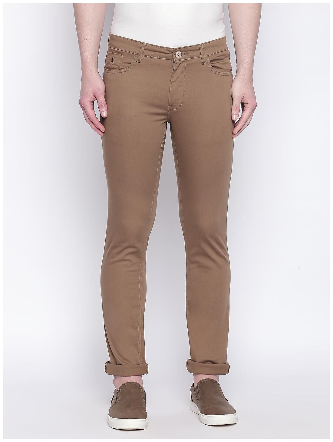 

Giordano Men Brown Solid Slim fit Chinos