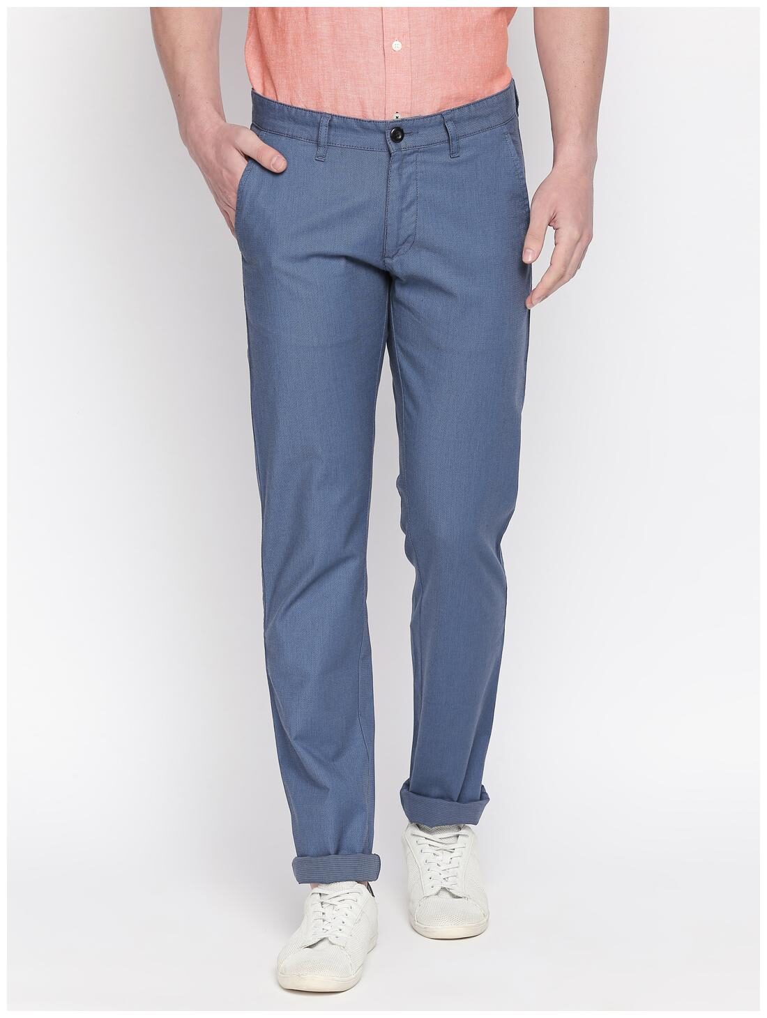 

Giordano Men Blue Solid Slim fit Regular trousers