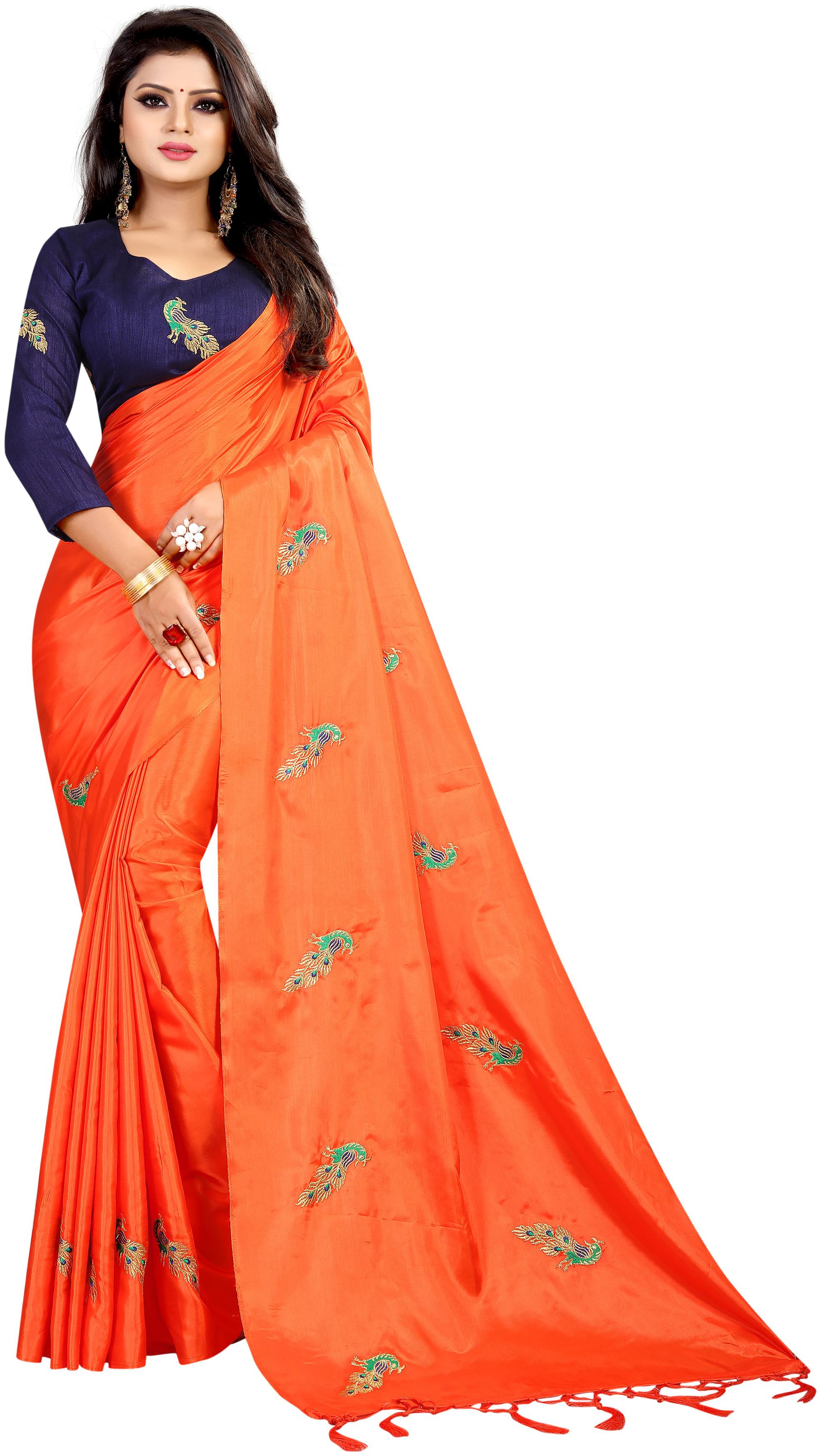 

Gjkheni Brand New Papersilk Embroidery Designer Saree