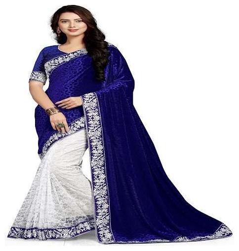 

GJKheni Brand New Designer Velvet Saree With Blouse Piece