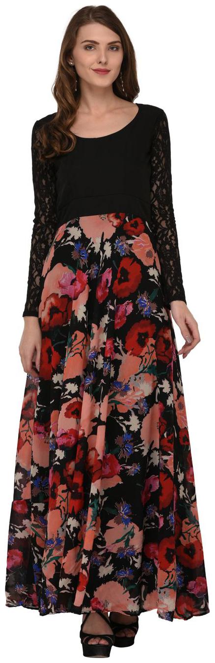 

Glambing Black Geometric A-line dress