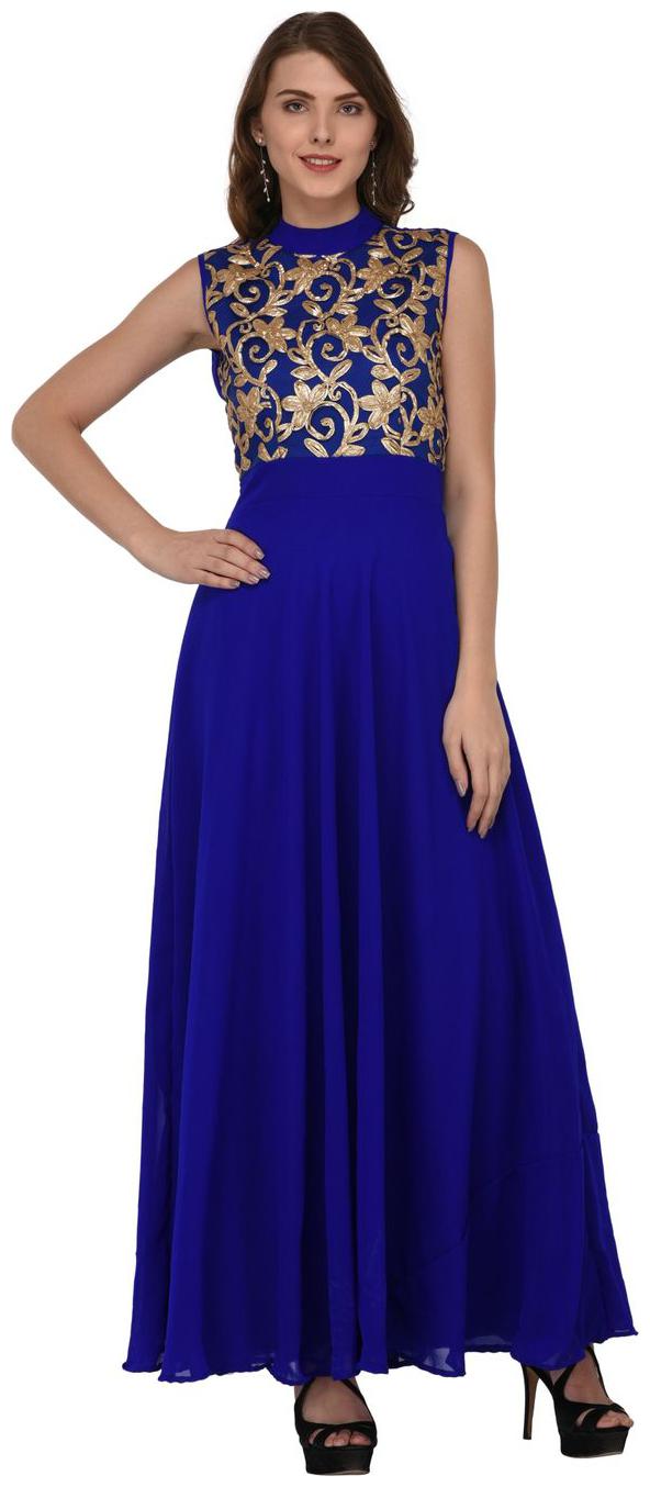 

Glambing Blue Geometric A-line dress