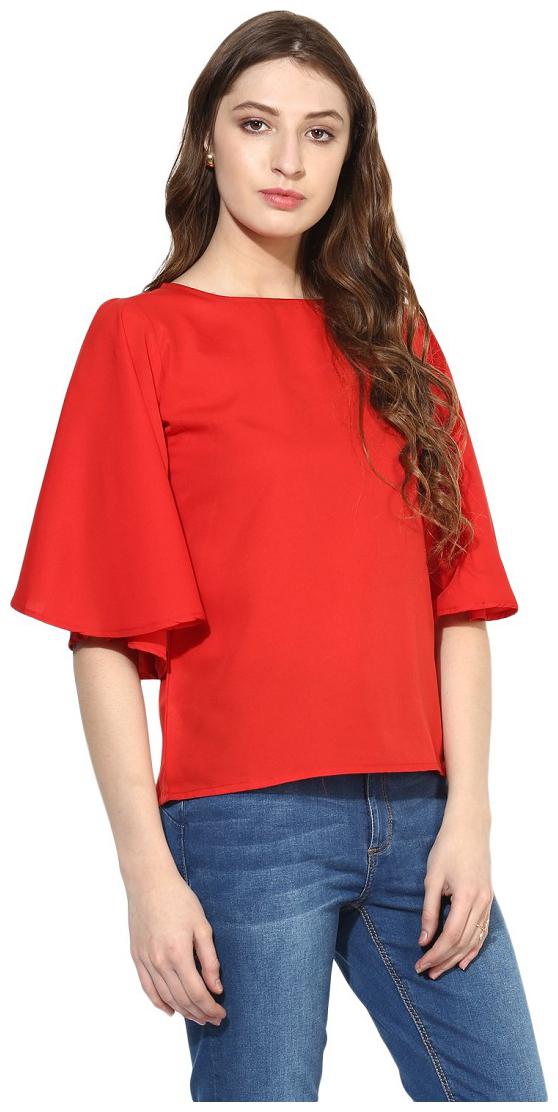 

Glampunch Women Solid Regular top - Red