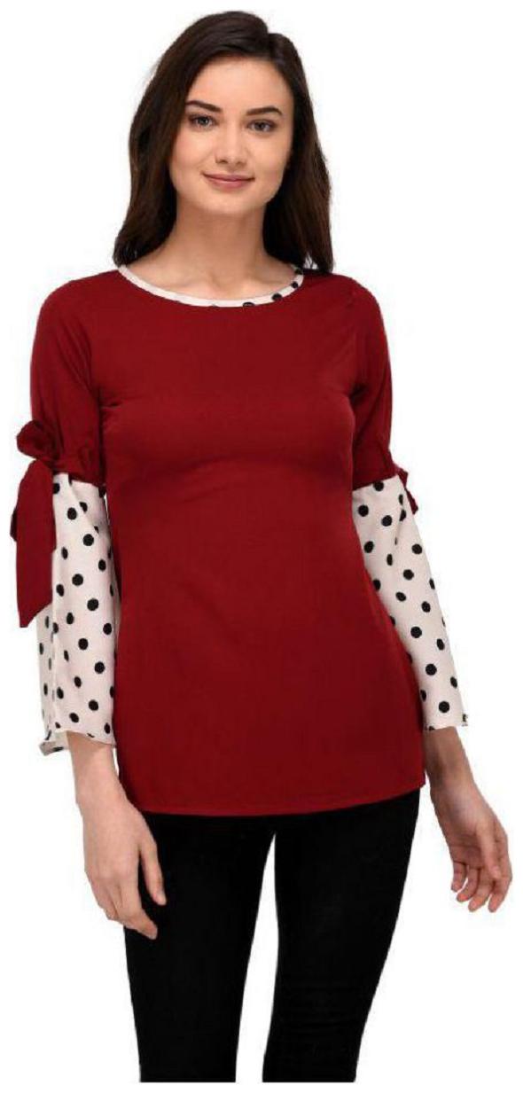 

Glampunch Women Solid Regular top - Maroon