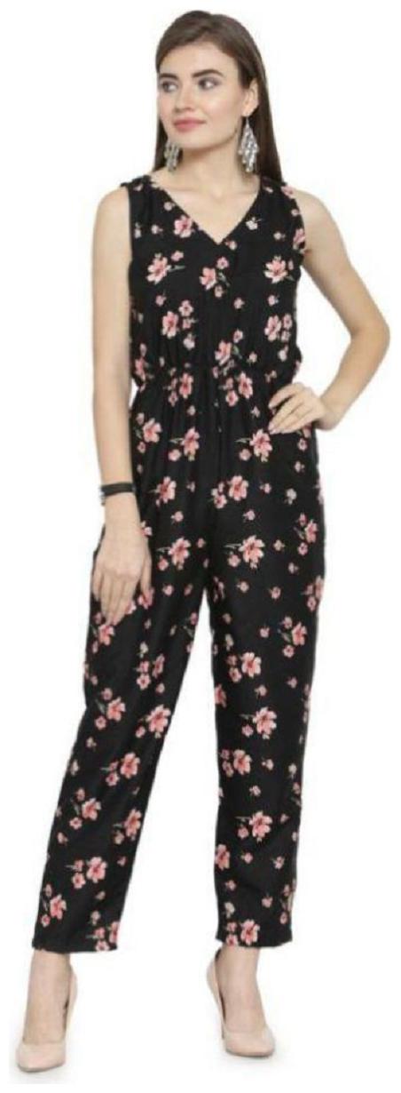 

Glampunch Floral Jumpsuit - Black