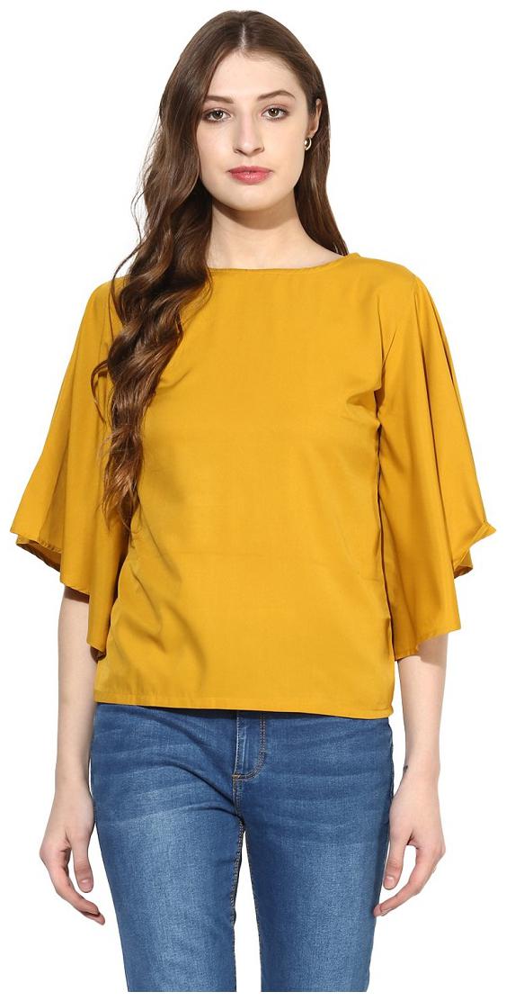 

Glampunch Women Solid Regular top - Yellow